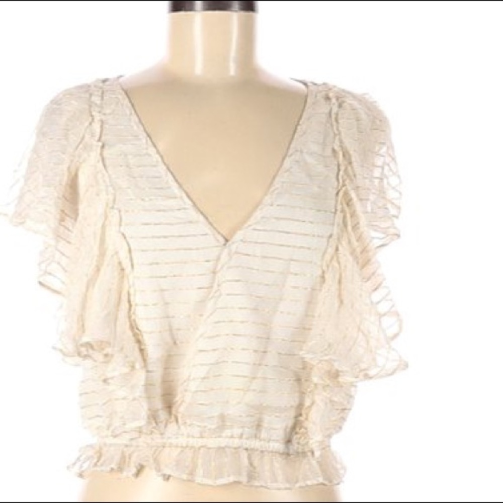 Amuse Society Gold Shimmer Crop Top